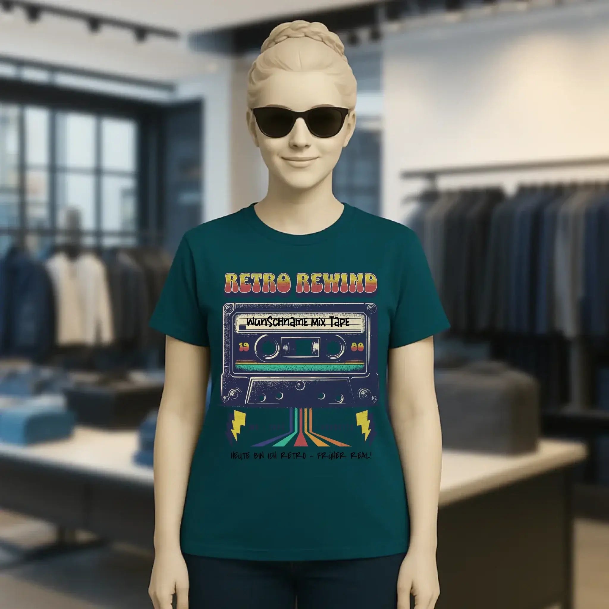 Retro MC 1950 bis 2010 + Wunschtext • Ladies Premium T-Shirt XS-2XL aus Bio-Baumwolle für Damen • Exklusivdesign • personalisiert
