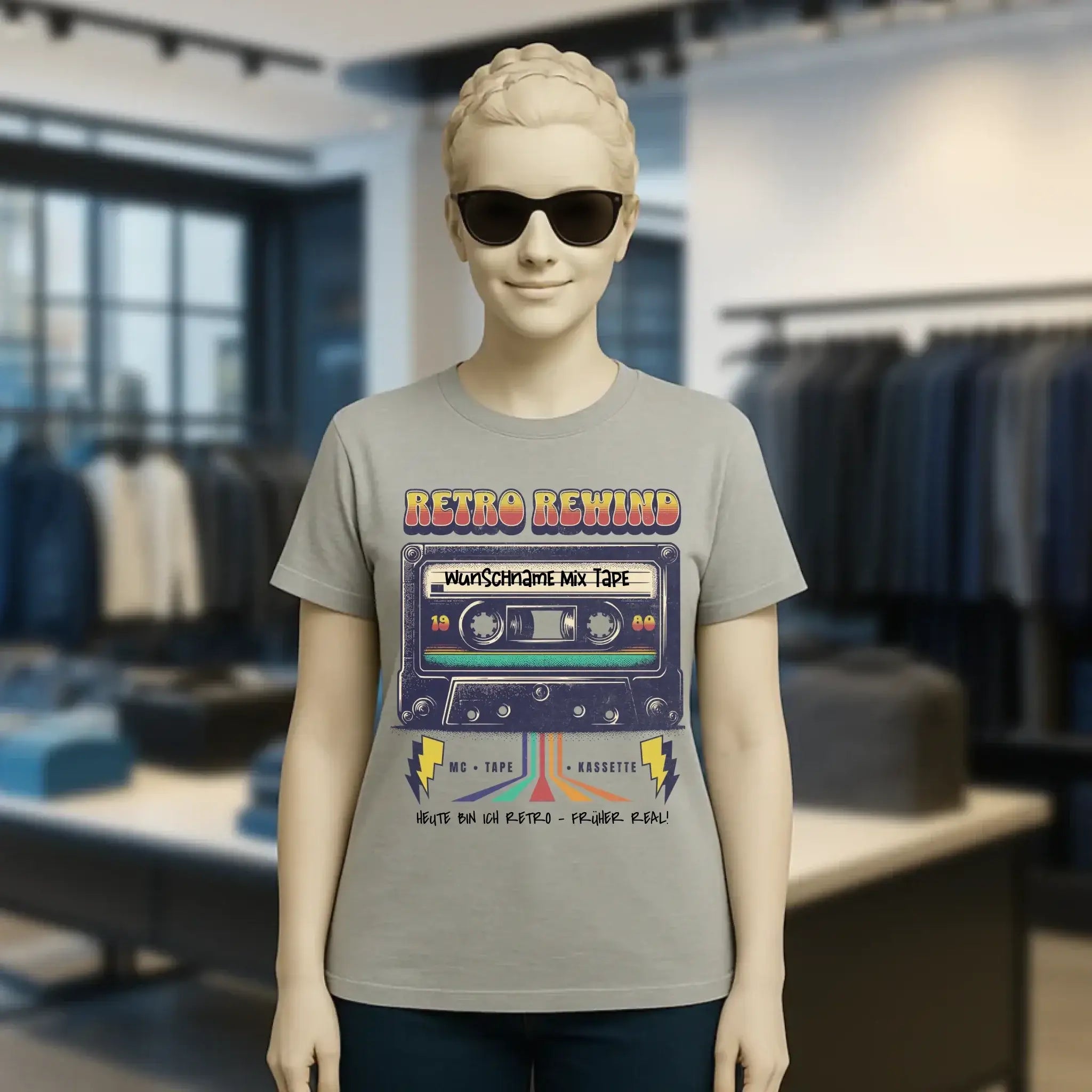 Retro MC 1950 bis 2010 + Wunschtext • Ladies Premium T-Shirt XS-2XL aus Bio-Baumwolle für Damen • Exklusivdesign • personalisiert