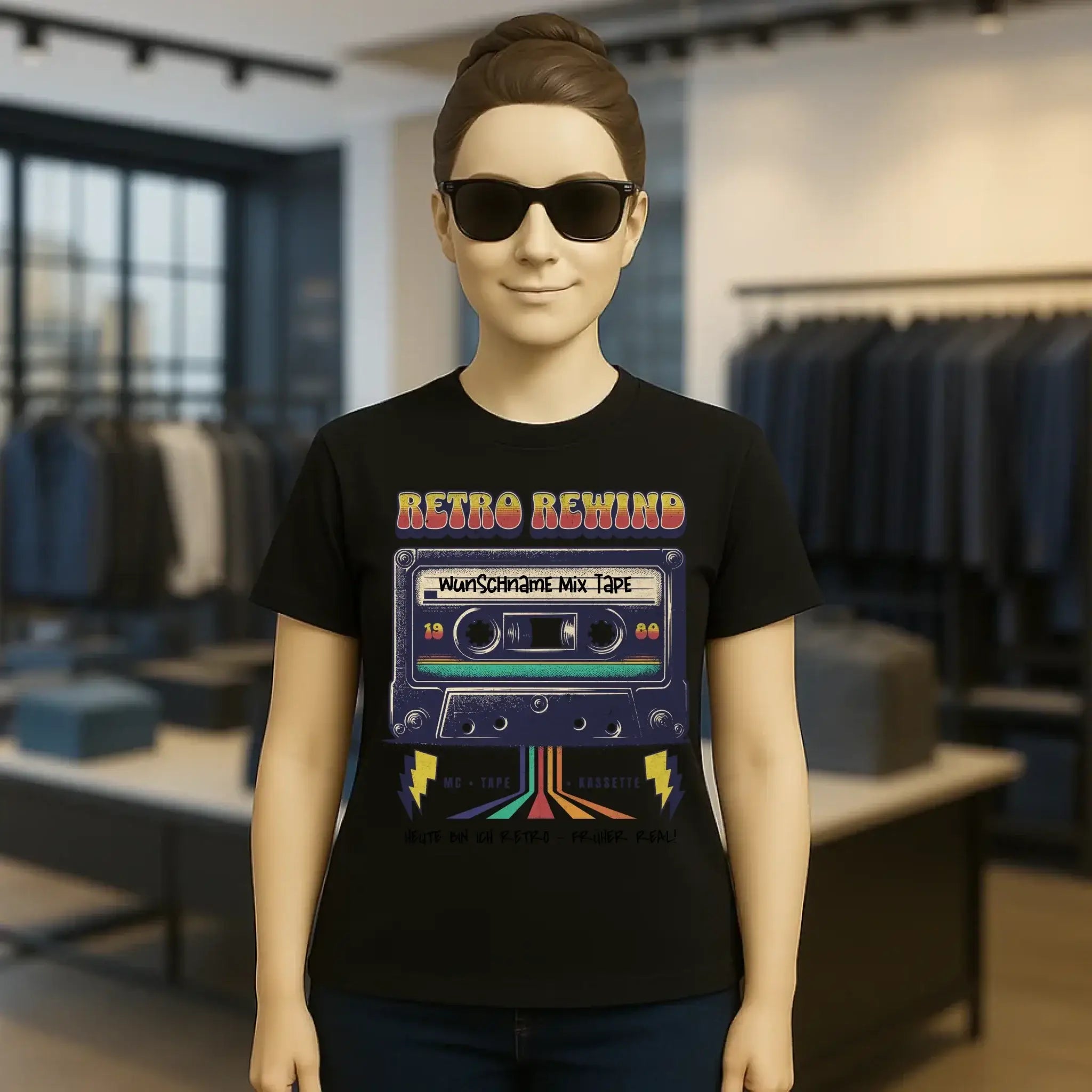 Retro MC 1950 bis 2010 + Wunschtext • Ladies Premium T-Shirt XS-2XL aus Bio-Baumwolle für Damen • Exklusivdesign • personalisiert