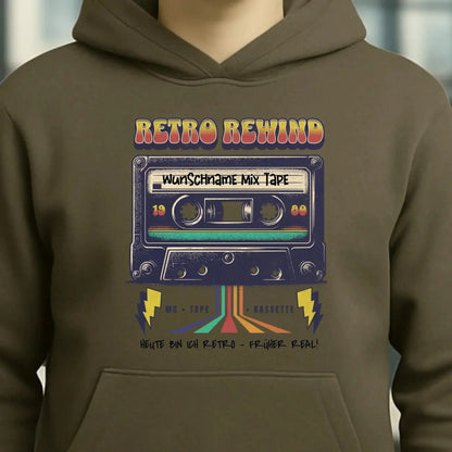 Retro MC 1950 bis 2010 + Wunschtext • Unisex Premium Hoodie XS-5XL aus Bio-Baumwolle für Damen & Herren