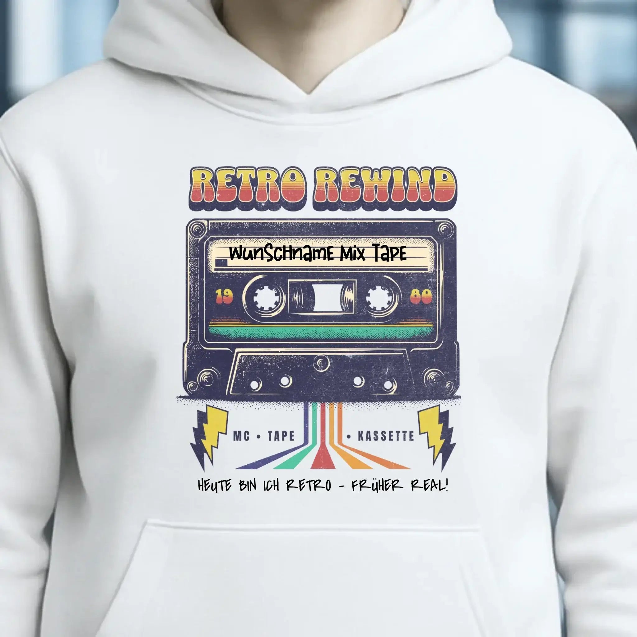 Retro MC 1950 bis 2010 + Wunschtext • Unisex Premium Hoodie XS-5XL aus Bio-Baumwolle für Damen & Herren
