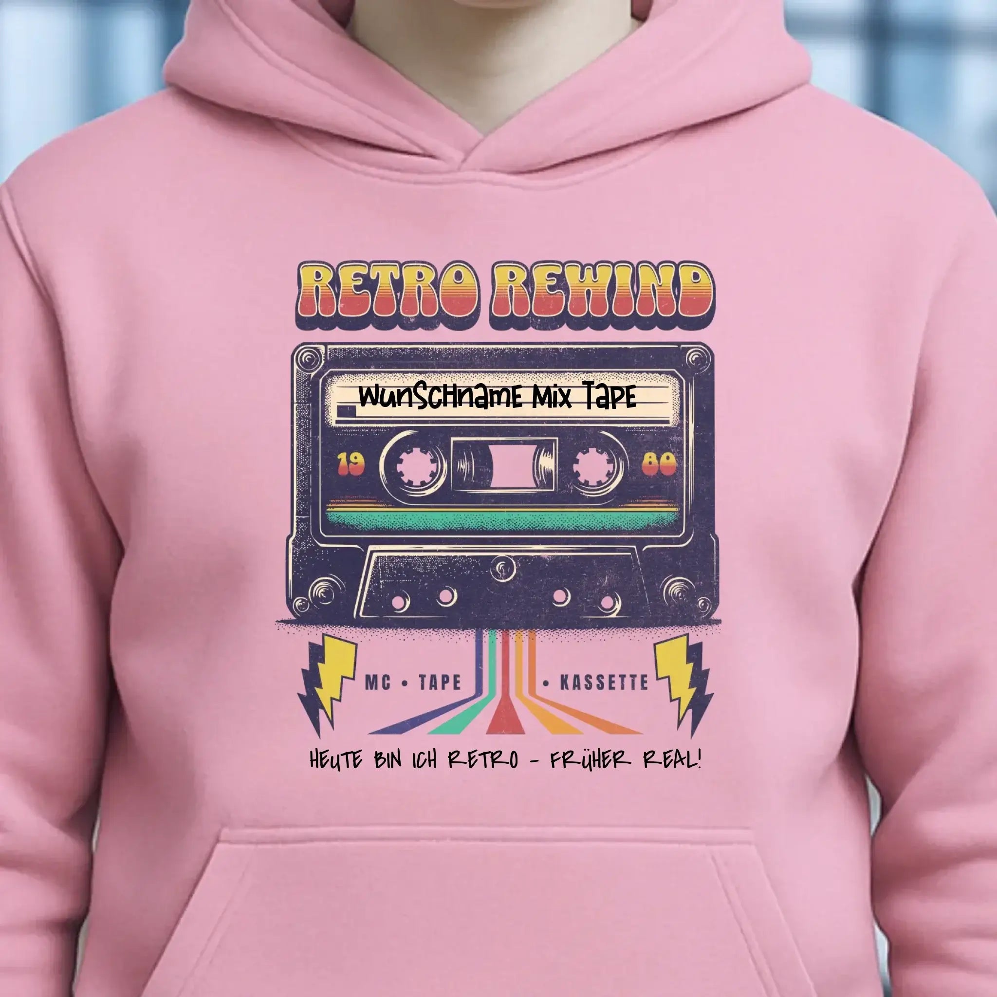 Retro MC 1950 bis 2010 + Wunschtext • Unisex Premium Hoodie XS-5XL aus Bio-Baumwolle für Damen & Herren