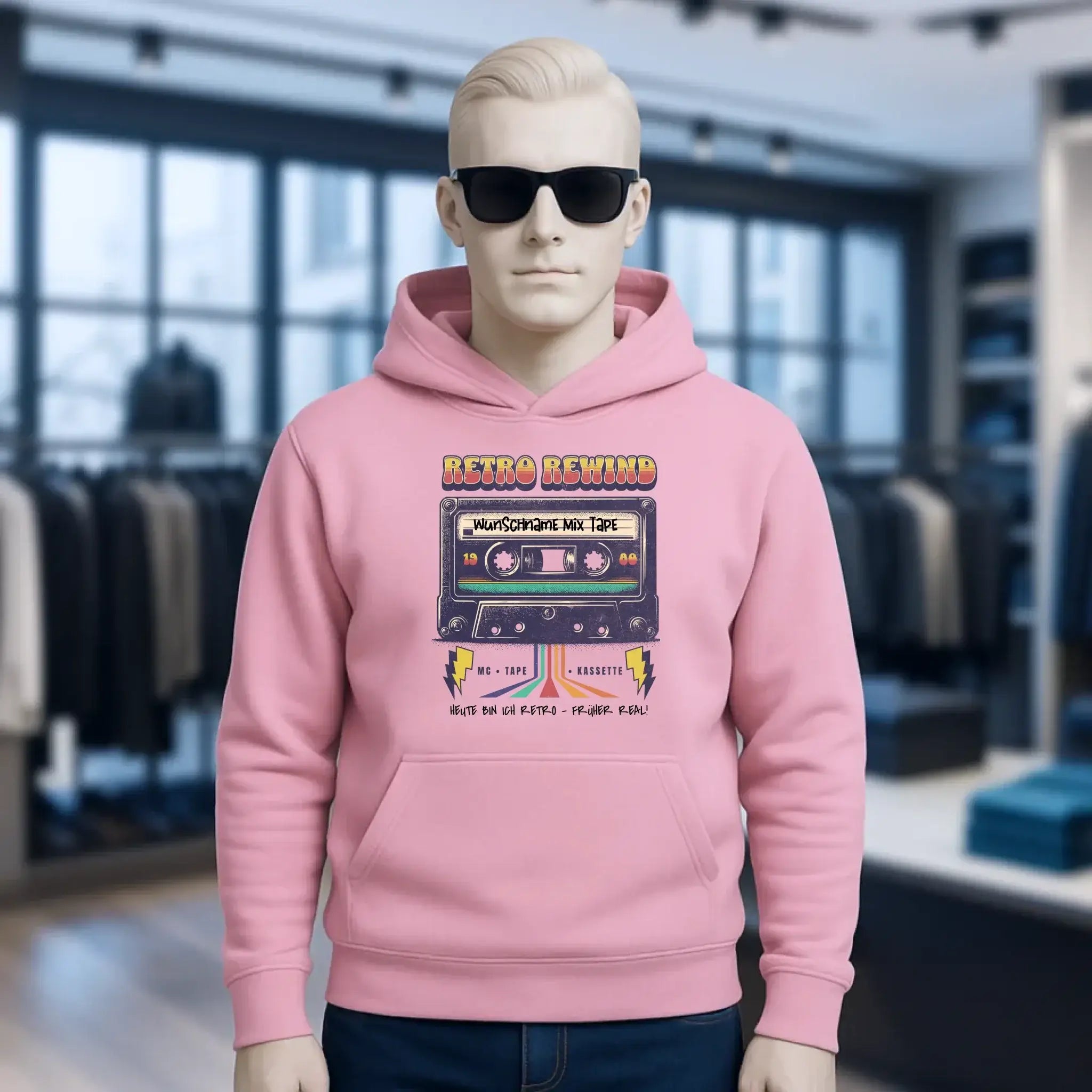 Retro MC 1950 bis 2010 + Wunschtext • Unisex Premium Hoodie XS-5XL aus Bio-Baumwolle für Damen & Herren