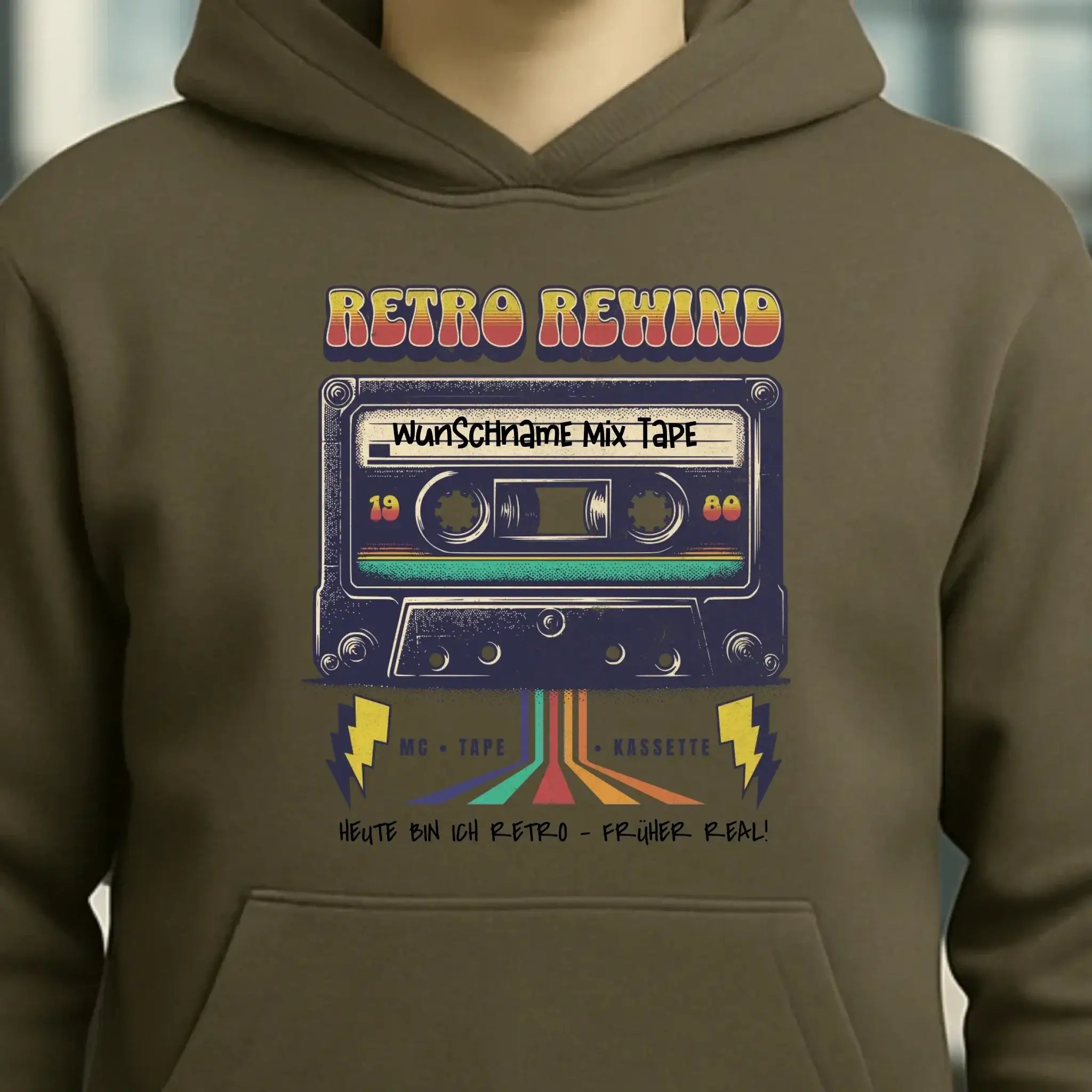 Retro MC 1950 bis 2010 + Wunschtext • Unisex Premium Hoodie XS-5XL aus Bio-Baumwolle für Damen & Herren