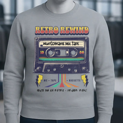Retro MC 1950 bis 2010 + Wunschtext • Unisex Sweatshirt Bio-Baumwolle in 4 Farben XS-3XL • personalisiert