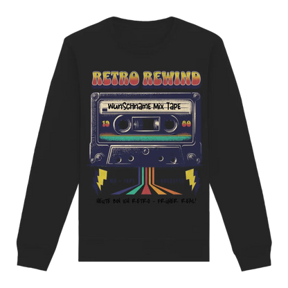 Retro MC 1950 bis 2010 + Wunschtext • Unisex Sweatshirt Bio-Baumwolle in 4 Farben XS-3XL • personalisiert