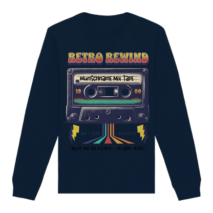 Retro MC 1950 bis 2010 + Wunschtext • Unisex Sweatshirt Bio-Baumwolle in 4 Farben XS-3XL • personalisiert