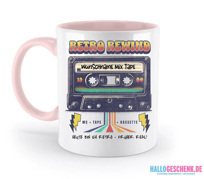 Retro MC 1950 bis 2010 + Wunschtext • zweifarbige Tasse (spülmaschinengeeignet) • Exklusivdesign • personalisiert