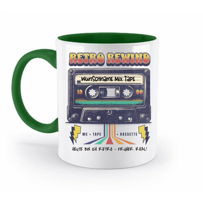 Retro MC 1950 bis 2010 + Wunschtext • zweifarbige Tasse spülmaschinengeeignet • Exklusivdesign • personalisiert