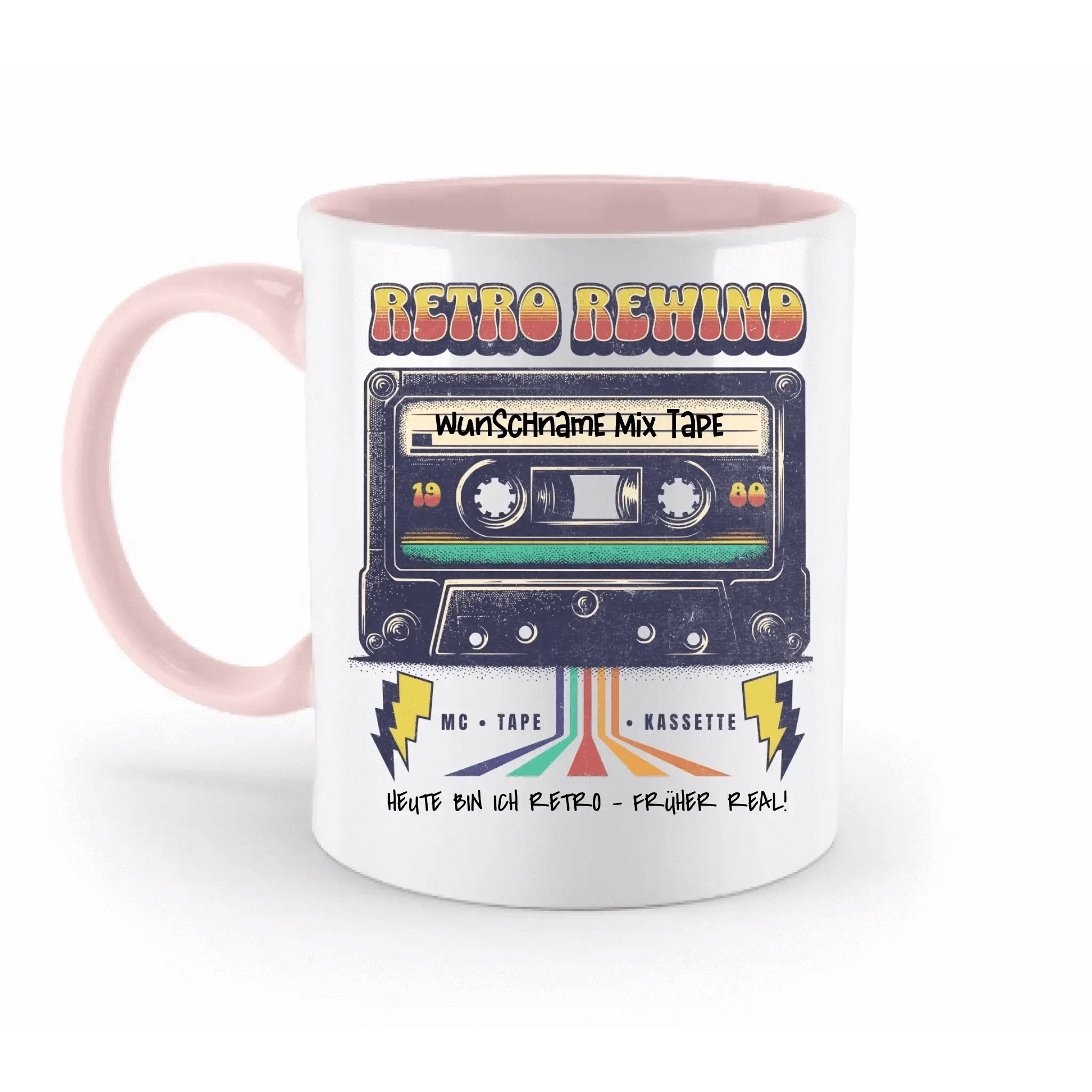Retro MC 1950 bis 2010 + Wunschtext • zweifarbige Tasse spülmaschinengeeignet • Exklusivdesign • personalisiert