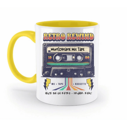 Retro MC 1950 bis 2010 + Wunschtext • zweifarbige Tasse spülmaschinengeeignet • Exklusivdesign • personalisiert