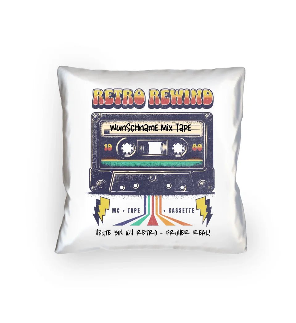 Retro MC 1960 bis 1999 + Wunschtext • Kissen 40x40 cm • personalisiert von HalloGeschenk.de