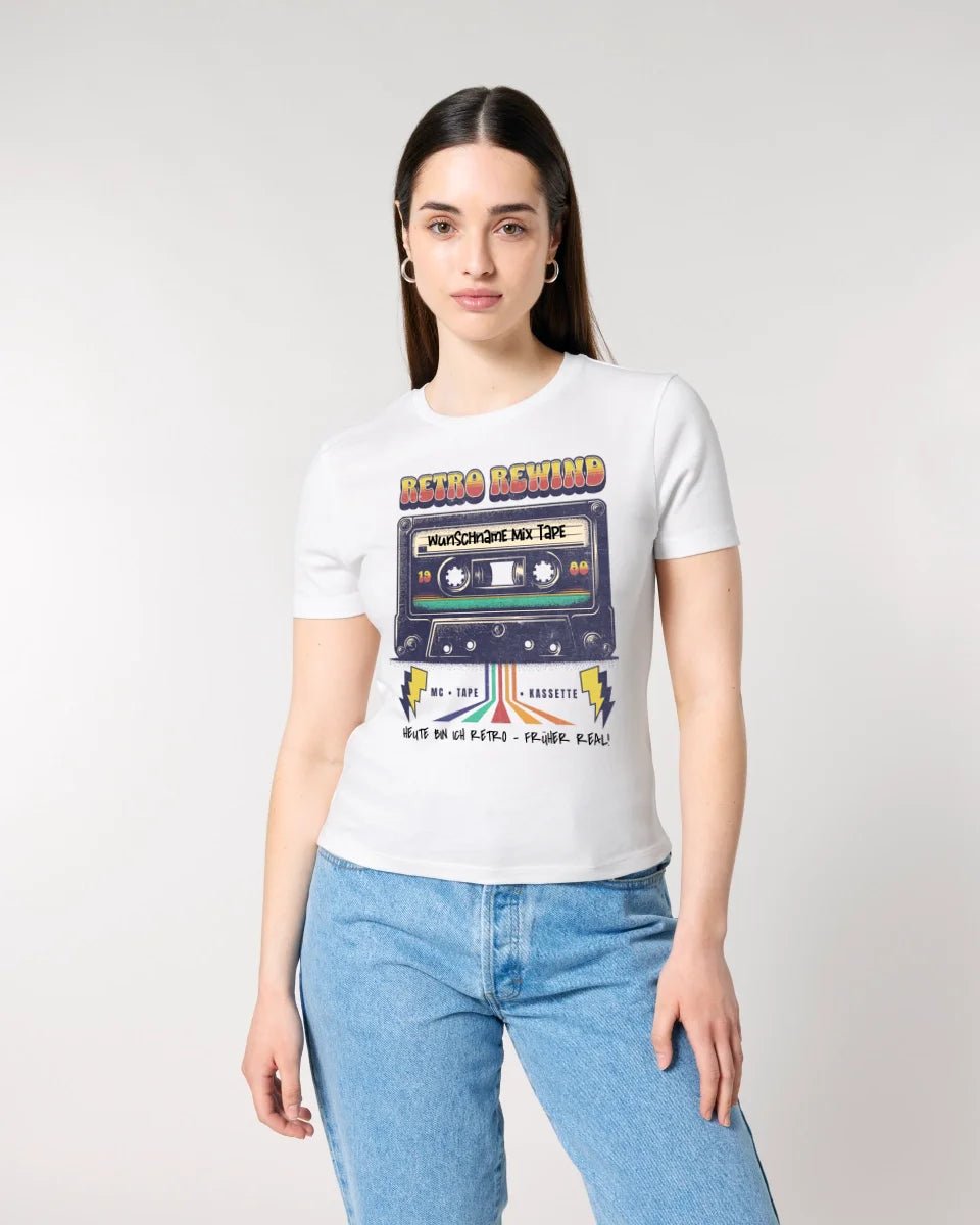 Retro MC 1960 bis 1999 + Wunschtext • Ladies Premium T-Shirt XS - 2XL aus Bio - Baumwolle für Damen • Exklusivdesign • personalisiert von HalloGeschenk.de