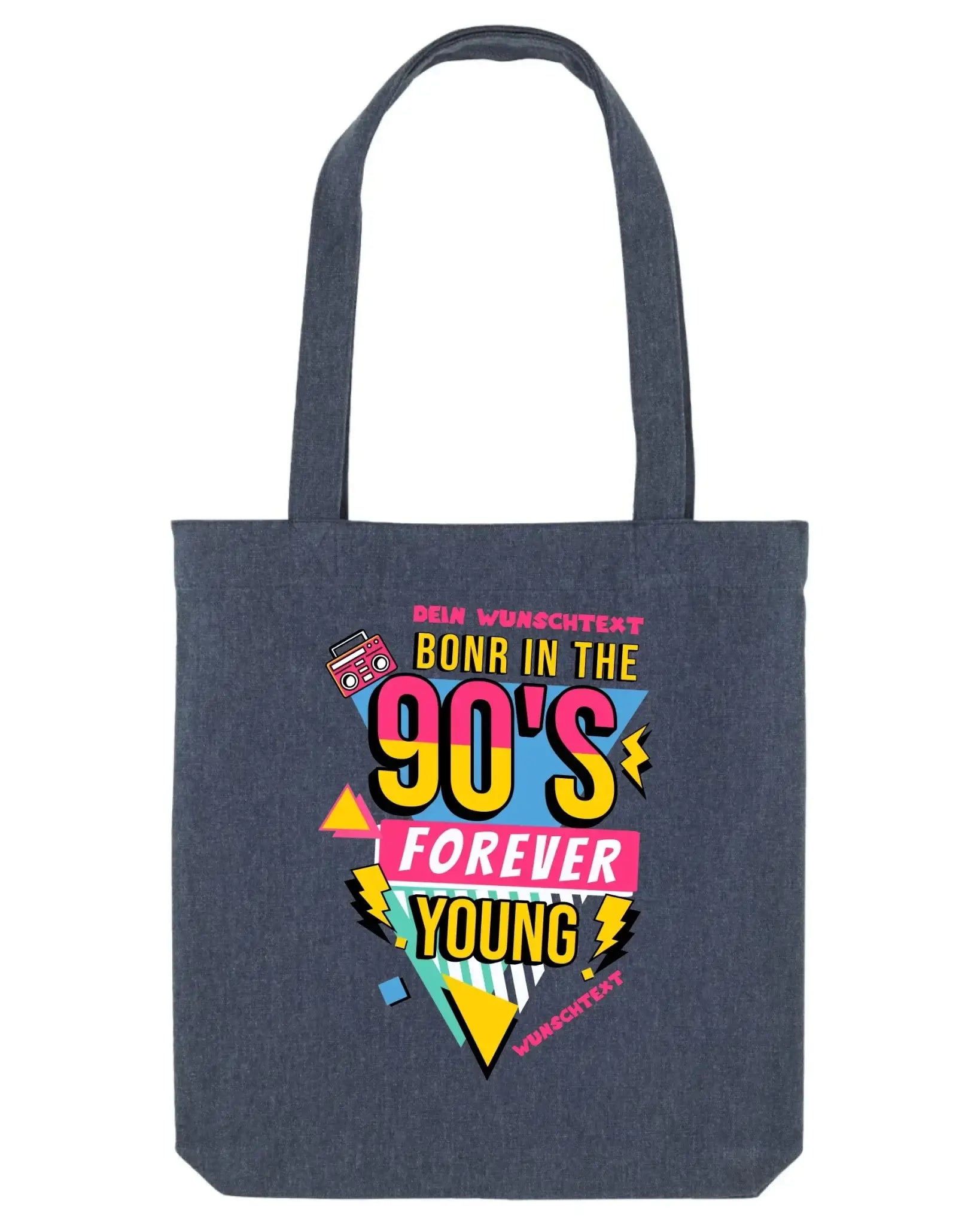 Retro MC mit Jahreszahl 1950 - 2010 • mehrere Artikel • ’Statement-Collection’ • Wunschtext • Mein Motiv • Stofftasche