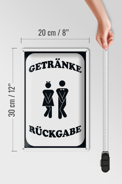 Getränkerückgabe • Blechschild 20x30cm