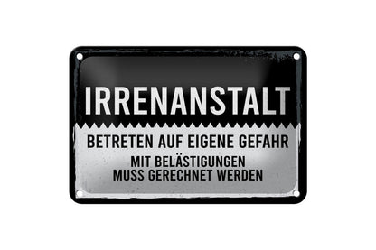 Irrenanstalt • Blechschild 20x30cm