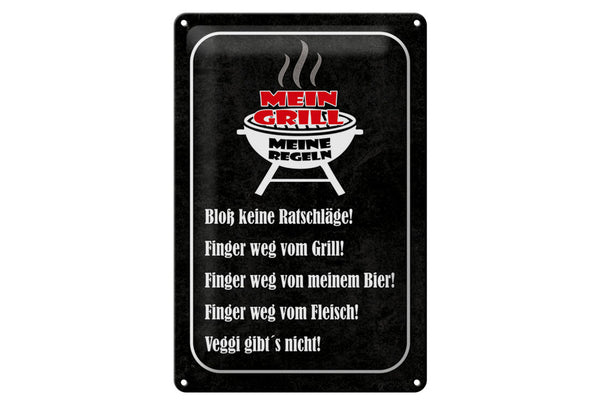 Mein Grill - meine Regeln • Blechschild 20x30cm