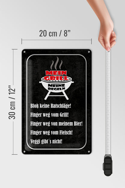 Mein Grill - meine Regeln • Blechschild 20x30cm
