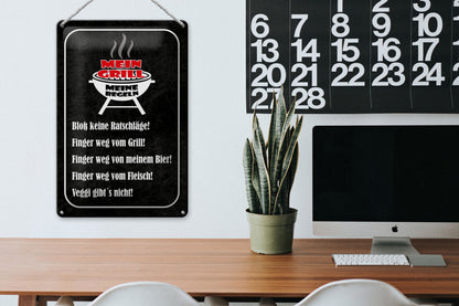 Mein Grill - meine Regeln • Blechschild 20x30cm