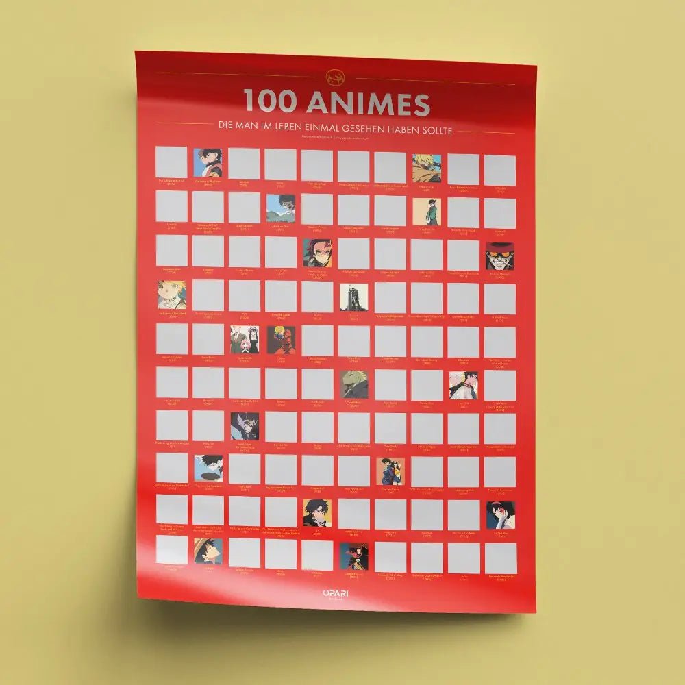 Rubbelposter: 100 Anime die man im Leben einmal gesehen haben sollte Deutsch Version