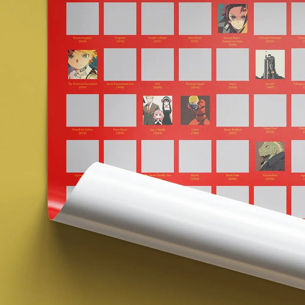 Rubbelposter: 100 Anime die man im Leben einmal gesehen haben sollte Deutsch Version