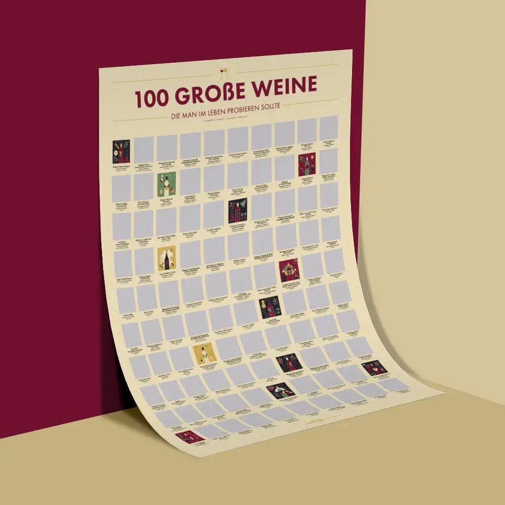 Rubbelposter: 100 der besten Weine, die man im Leben kennen sollte Deutsch Version