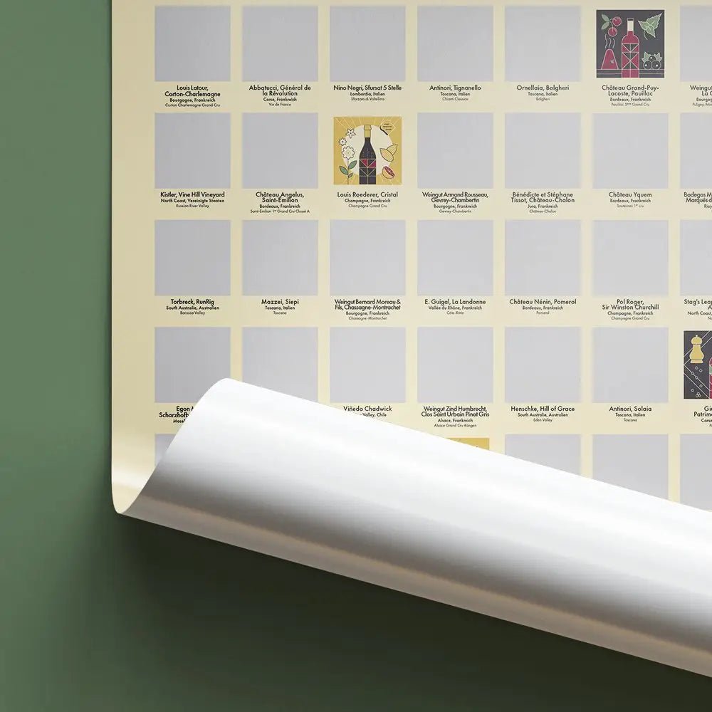 Rubbelposter: 100 der besten Weine, die man im Leben kennen sollte Deutsch Version