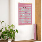 Pink holzrahmen rubbelposter kalender 100 herausforderungen für pärchen mit illustrationen zum gemeinsamen durchmachen