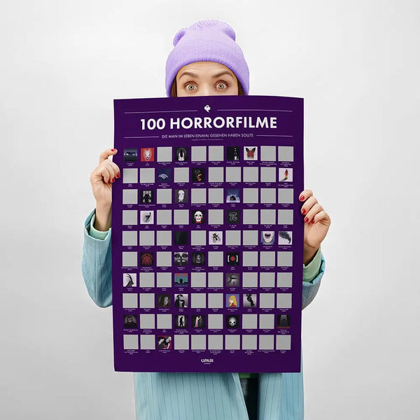 Rubbelposter 100 Horrorfilme die man im Leben einmal gesehen haben sollte (deutsche Version)