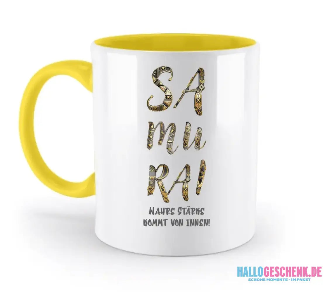 Samurai • zweifarbige Tasse • Exklusivdesign • personalisiert