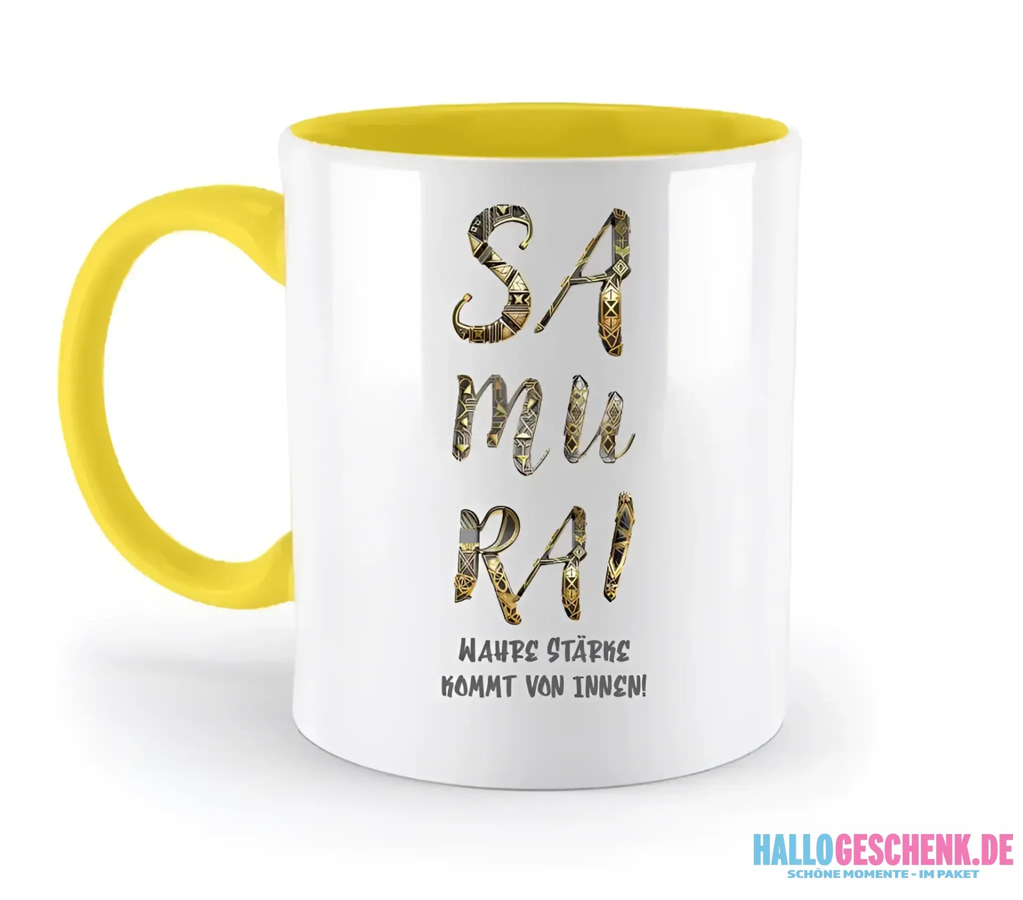 Samurai • zweifarbige Tasse • Exklusivdesign • personalisiert