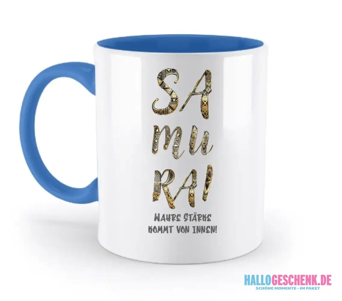 Samurai • zweifarbige Tasse • Exklusivdesign • personalisiert