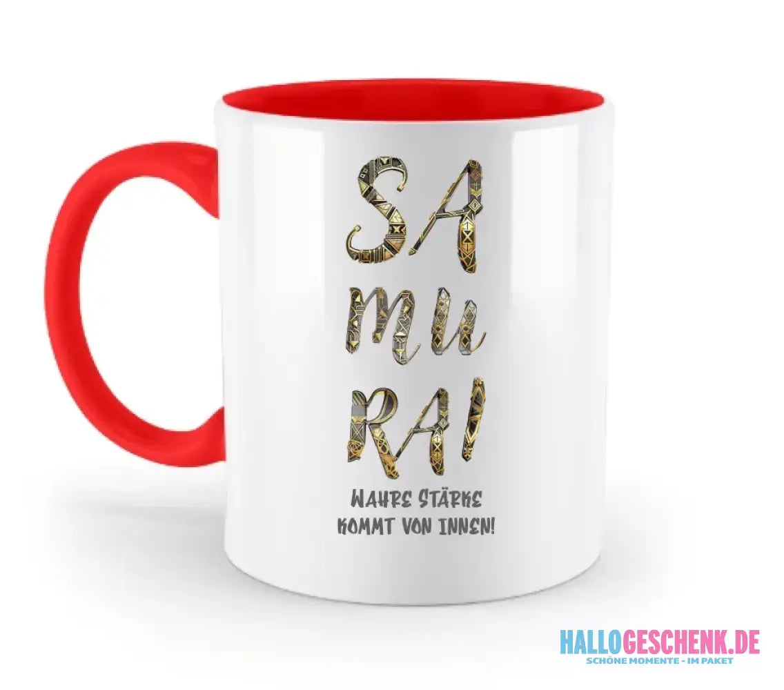 Samurai • zweifarbige Tasse • Exklusivdesign • personalisiert