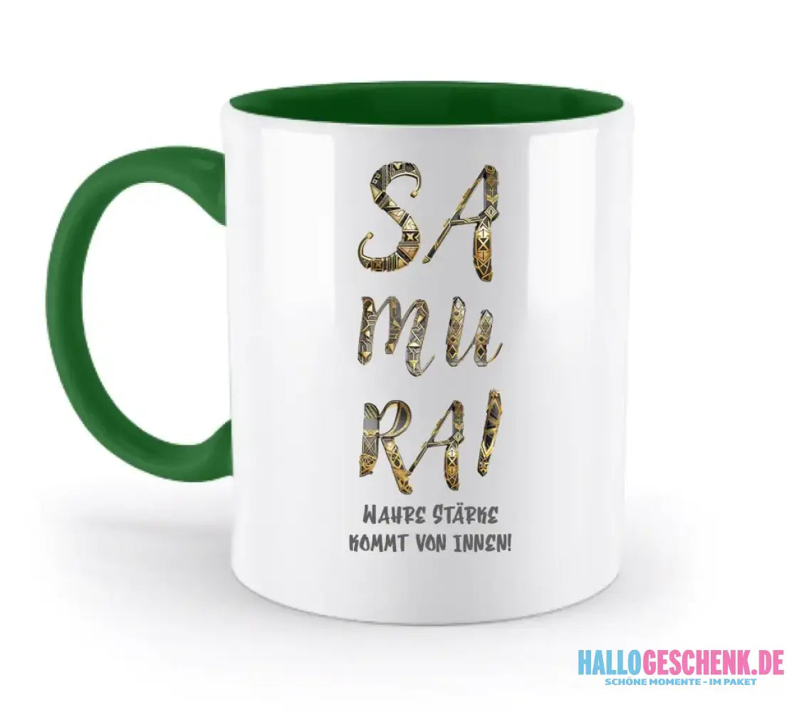 Samurai • zweifarbige Tasse • Exklusivdesign • personalisiert