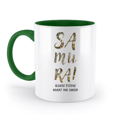Samurai • zweifarbige Tasse • Exklusivdesign • personalisiert