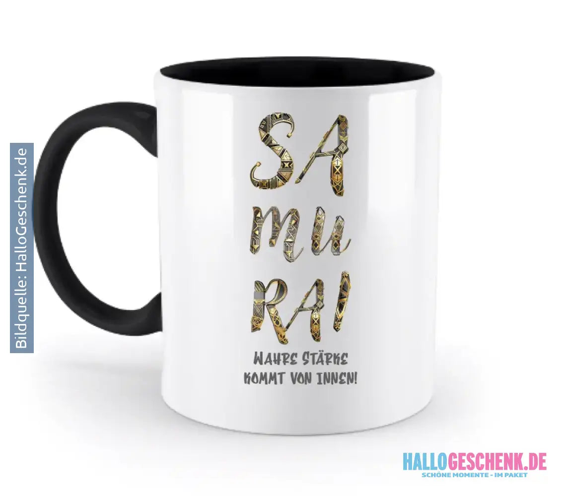 Samurai • zweifarbige Tasse • Exklusivdesign • personalisiert