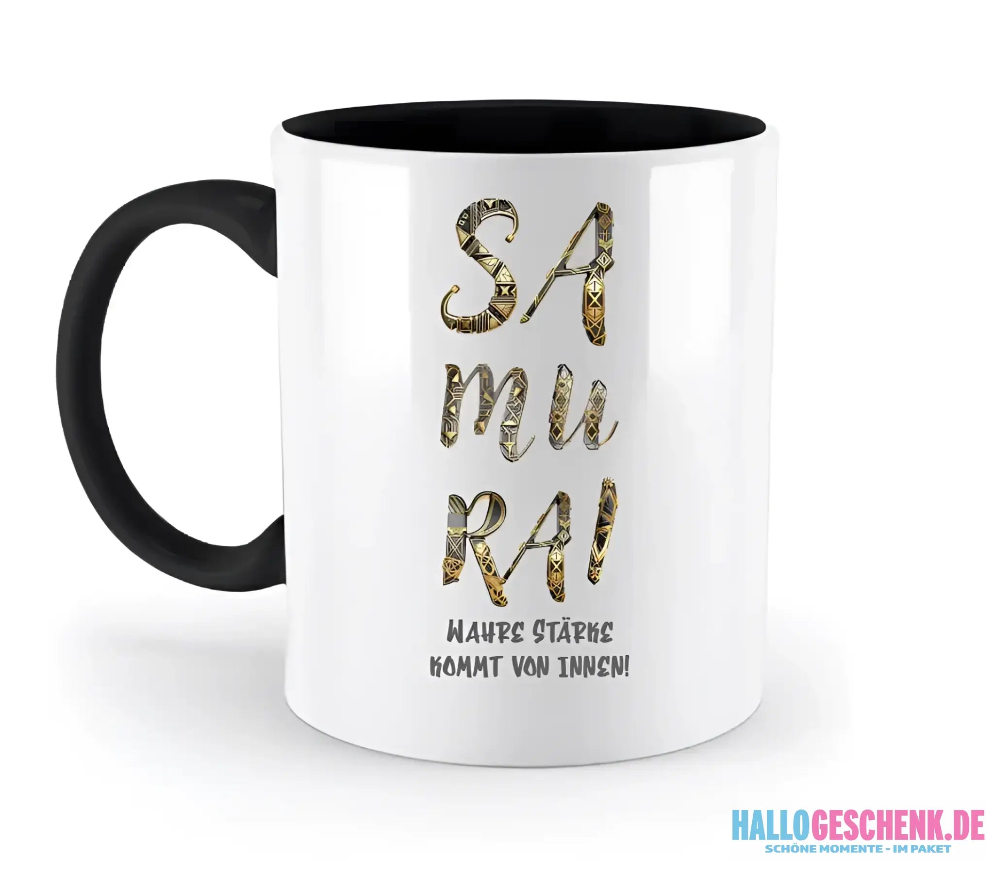 Samurai • zweifarbige Tasse • Exklusivdesign • personalisiert