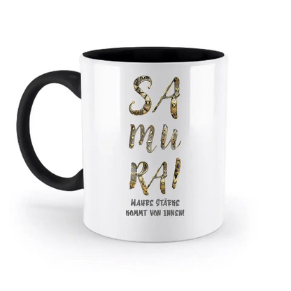 Samurai • zweifarbige Tasse • Exklusivdesign • personalisiert