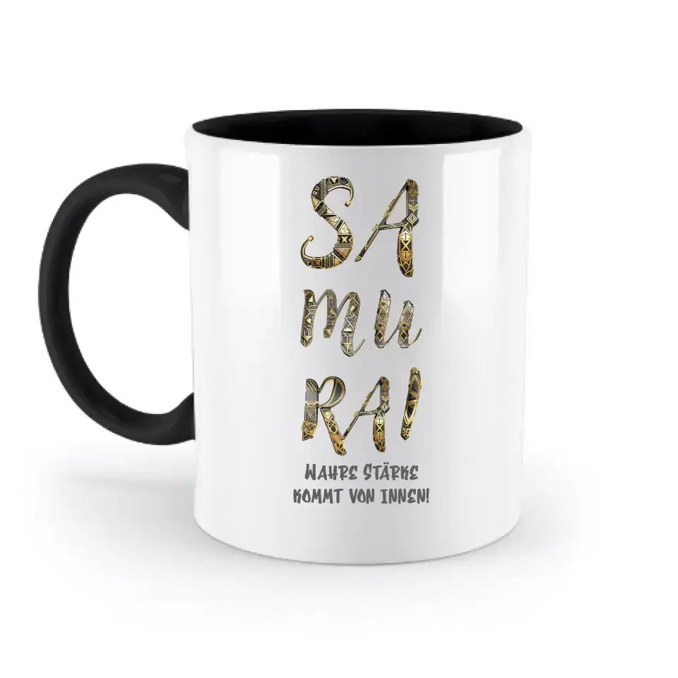 Samurai • zweifarbige Tasse • Exklusivdesign • personalisiert