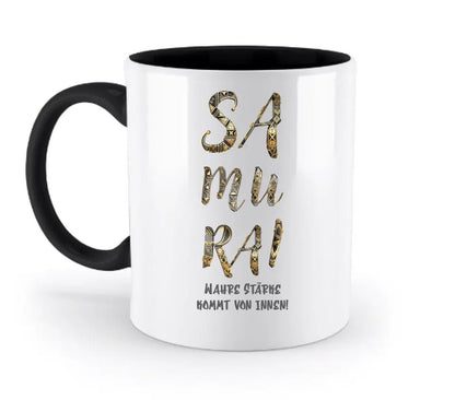 Samurai • zweifarbige Tasse • Exklusivdesign • personalisiert - HalloGeschenk.de