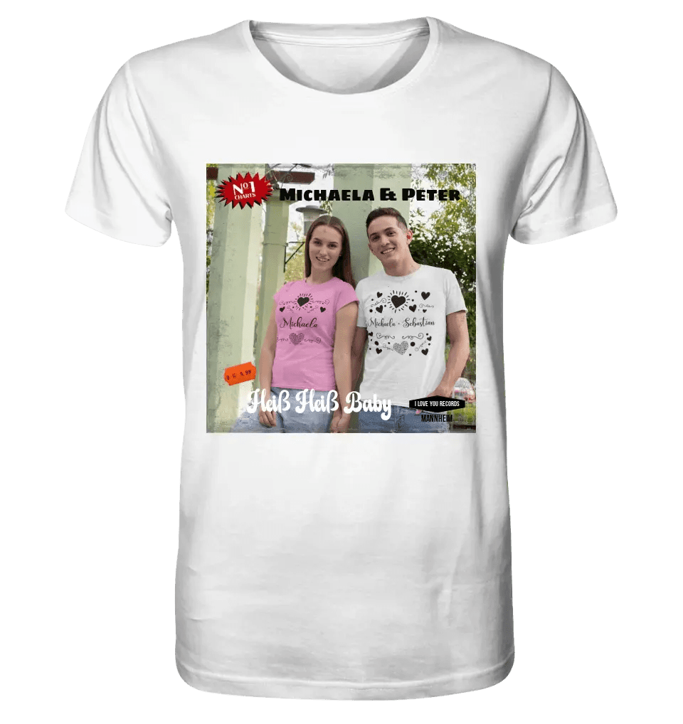 Schallplatten Look Fotoartikel - Unisex Premium T - Shirt XS - 5XL aus Bio - Baumwolle für Damen & Herren - HalloGeschenk.de #geschenkideen# #personalisiert# #geschenk#