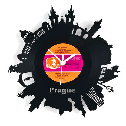 Schallplattenuhr Prague - Wanduhr