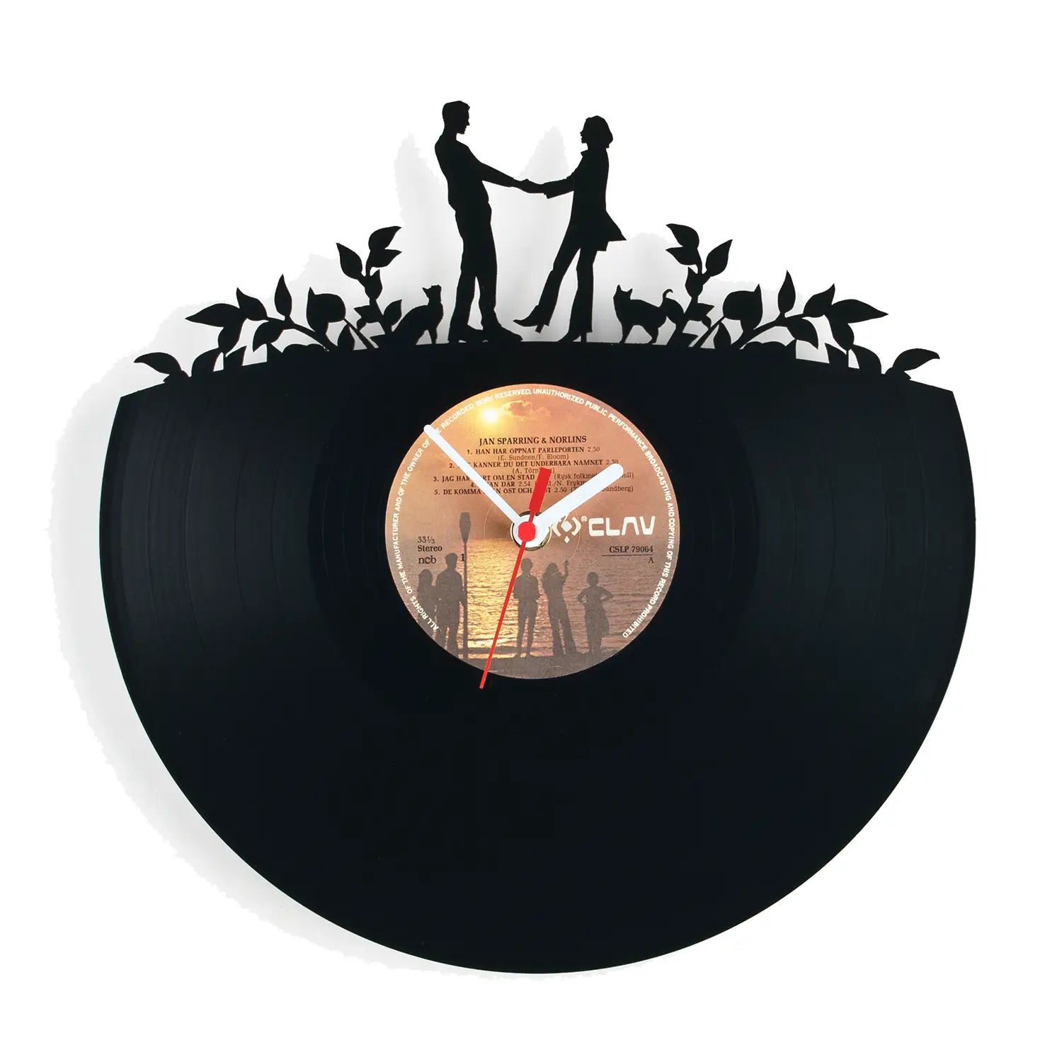 Schallplattenuhr Verliebte - Wanduhr