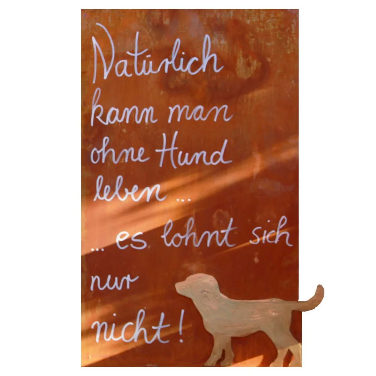 Schild Samy, Rostige Spruchtafel mit Hund von HalloGeschenk.de