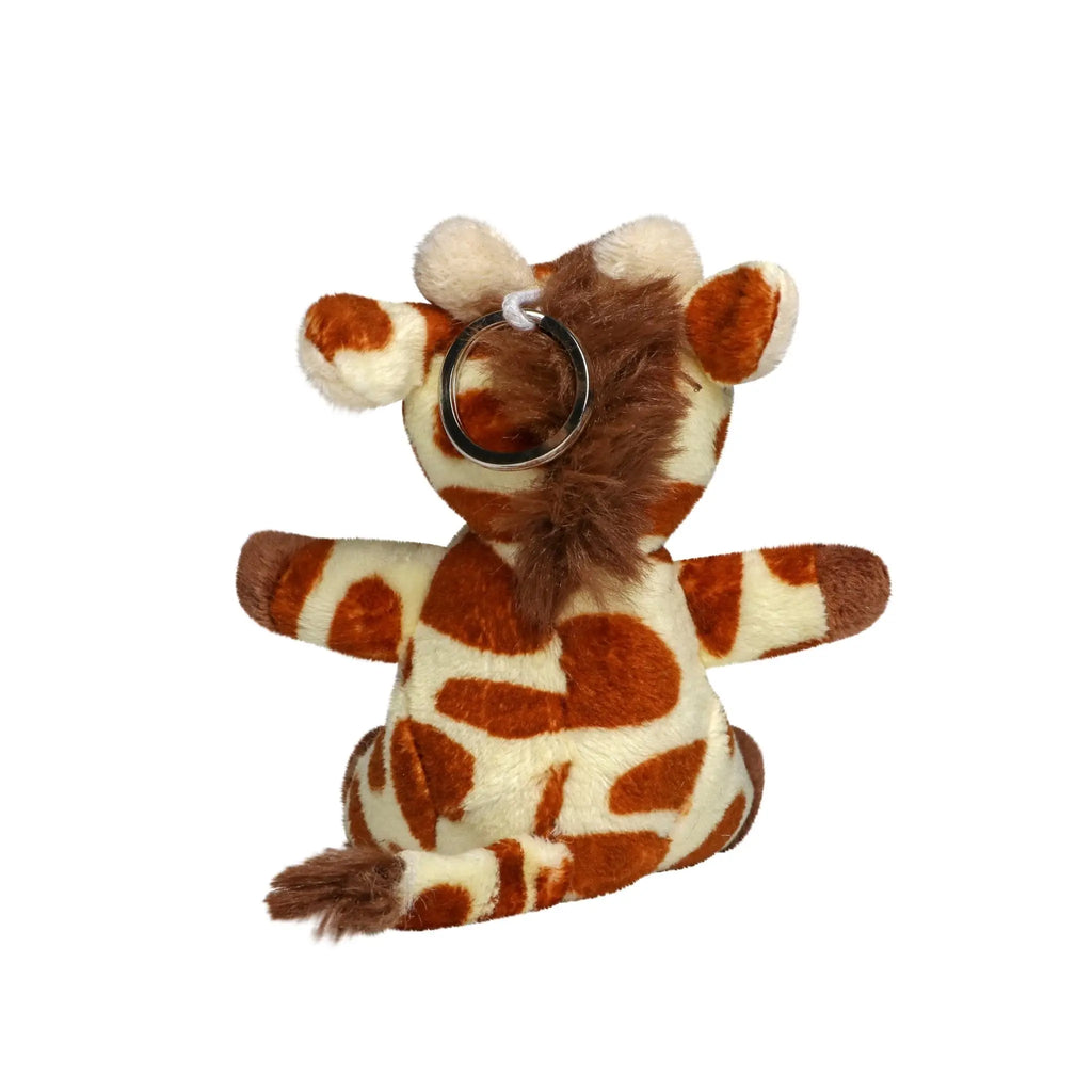 Niedlicher braun-cream plüschtier giraffe schlüsselanhänger mit weichem fell als anhänger