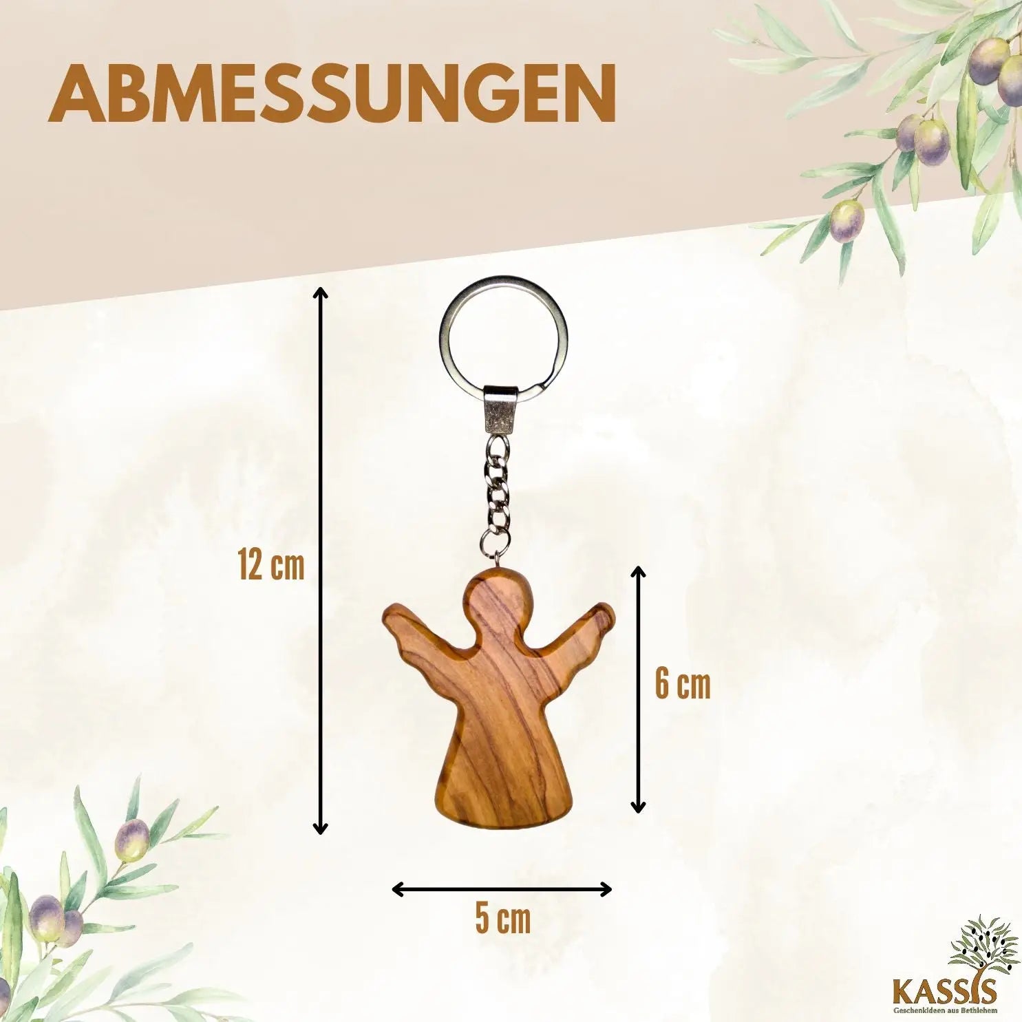 Schlüsselanhänger Handschmeichler Schutzengel aus Olivenholz - Engel