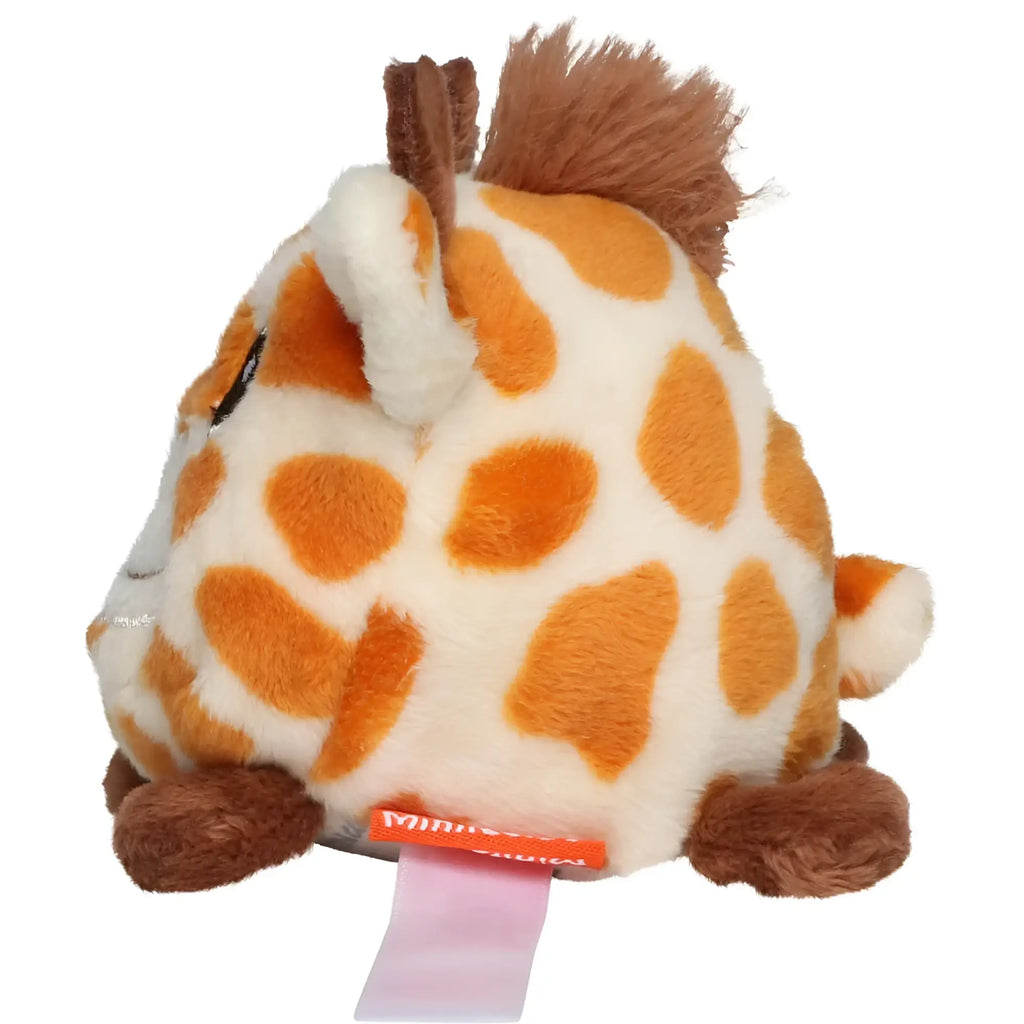 Orange weißer schmoozies displayreiniger giraffe plüsch mit braunen ohren mähne und füßen aus fell