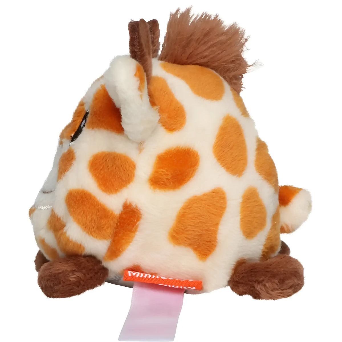 Orange weißer schmoozies displayreiniger giraffe plüsch mit braunen ohren mähne und füßen aus fell
