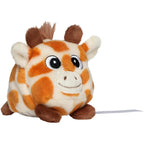 Cute orange and cream plush giraffe with brown ears horns and feet in schmoozies® displayreiniger giraffe product