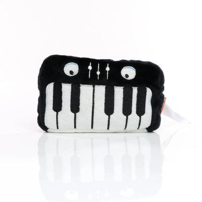 Schmoozies displayreiniger keyboard kuscheliges schwarz weißes klavier motiv mit bestickten augen und stimmknöpfen